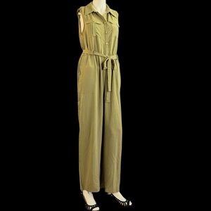 Pie In The Sky Green Sleeveless Jumpsuit